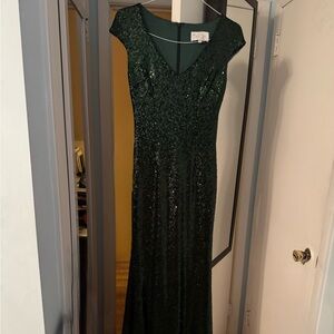 Theia Green Sequin Gown Size 2